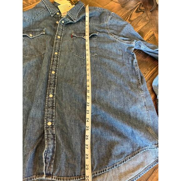 Levi’s Western Standard Fit Pearl Snap Button Down Men XXL Cowboy Work Denim - Picture 6 of 11